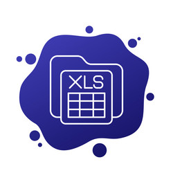 xls document icon with a file folder line vector image