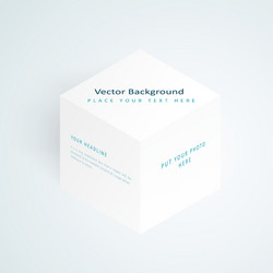 3d white cube vector