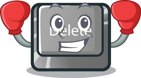 boxing button delete isolated with character vector image