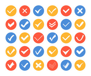 Check and Cross Marks Icons - Web Elements vector image