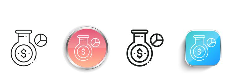 flask icon thin linear regular and button style vector image