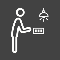 man turning light vector image