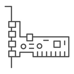 Sound card thin line icon electronics concept vector