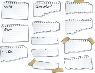 torn note pad pages vector