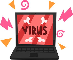 virus attacking laptop vector