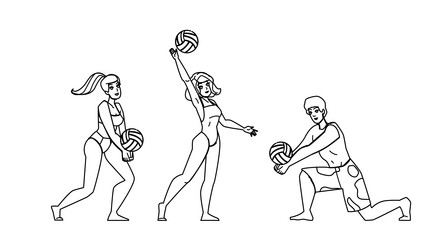 Volleyball beach player Royalty Free Vector Image