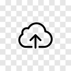 Cloud upload icon - simple line style vector