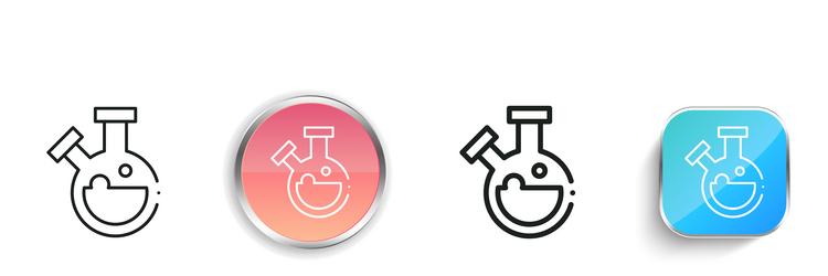 flask icon thin linear regular and button style vector image