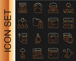 set line filter setting network cloud connection vector image