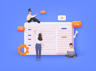technology of software development web design vector image