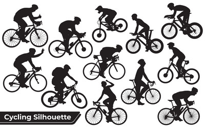 Cycling Silhouettes Collection vector