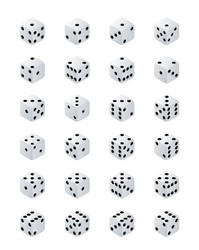 Dice isometric variants white game cubes isolated vector