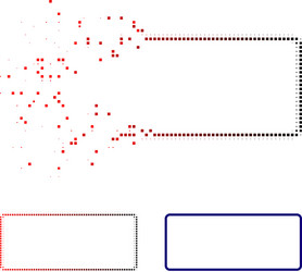 dissolving dotted halftone rounded rectangle frame vector