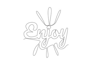 one continuous line drawing cute and cool vector