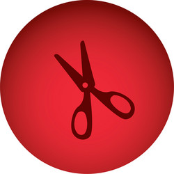 red circular frame with scissors tool vector image