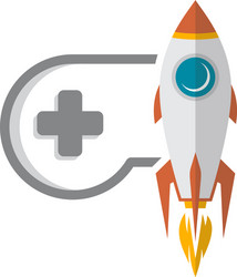 rocket game console turbo speed joystick vector image