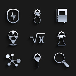 set square root of x glyph test tube and flask vector image