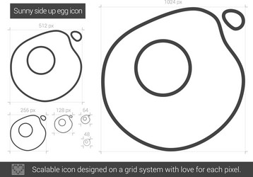 Sunny side up eggs line icon vector