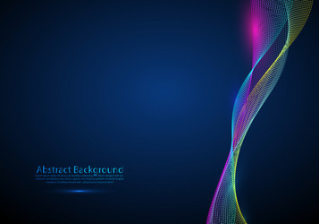 wave particles background - 3d illuminated vector image