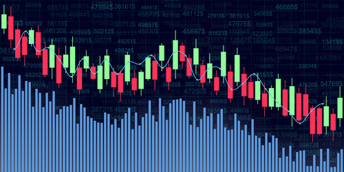 candlestick chart for market presentation report vector