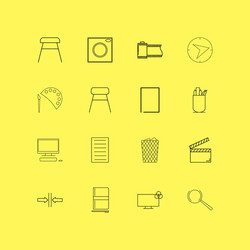 Design elements linear icon set simple outline vector