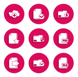 set document folder protection and check mark vector image