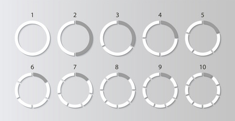 set schemes with sectors circular chart piechart vector image