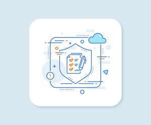 Survey checklist line icon report sign vector