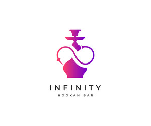 Hookah bar logo design template vector