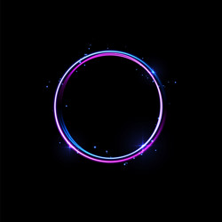 neon glowing circle with particles vector image