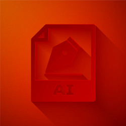 Paper cut ai file document download button vector