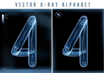 blue 3d x ray style alphabet Vector Image