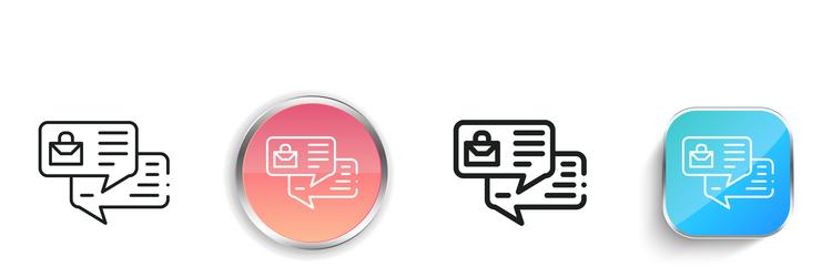 job icon thin linear regular and button style vector image