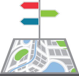 navigator map with signpost traffic direction vector image
