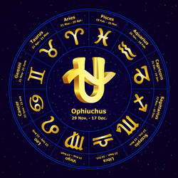 Ophiuchus Zodiac Sign in Circular Display Vector Image