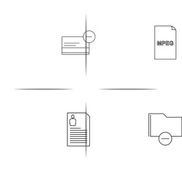 files and folders sign simple linear icon vector image