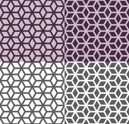 Set seamless pattern with cubes line vector