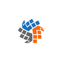 abstract techno icon element vector image