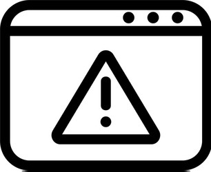 Browser warning icon isolated contour vector