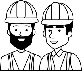 builders constructors with helmets characters vector image