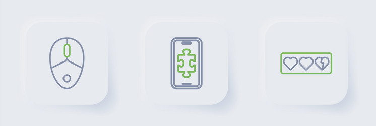 Set line game life bar mobile gaming and computer vector
