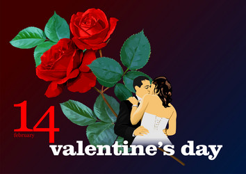 valentine s day background with rose flower vector