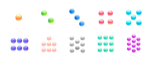 a set of images numbers in the form groups vector image