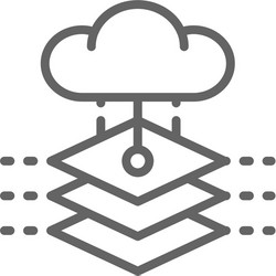 Cloud with artificial intelligence server vector