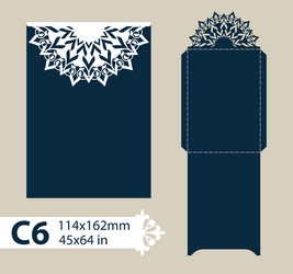 layout envelope with carved openwork pattern vector image