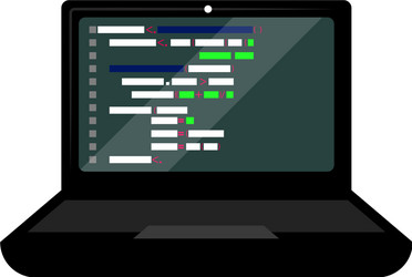 programming code on a laptop screen vector image