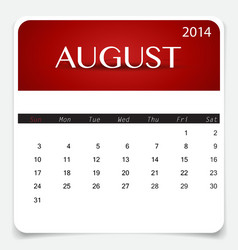 Simple 2014 calendar august vector