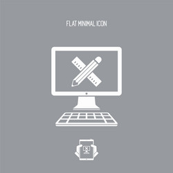 Computer design project - web flat icon vector