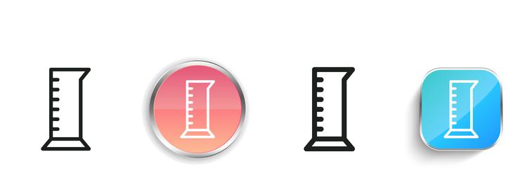 flask icon thin linear regular and button style vector image