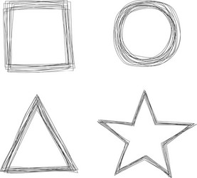 Set of sketchy scribble line shape frames vector